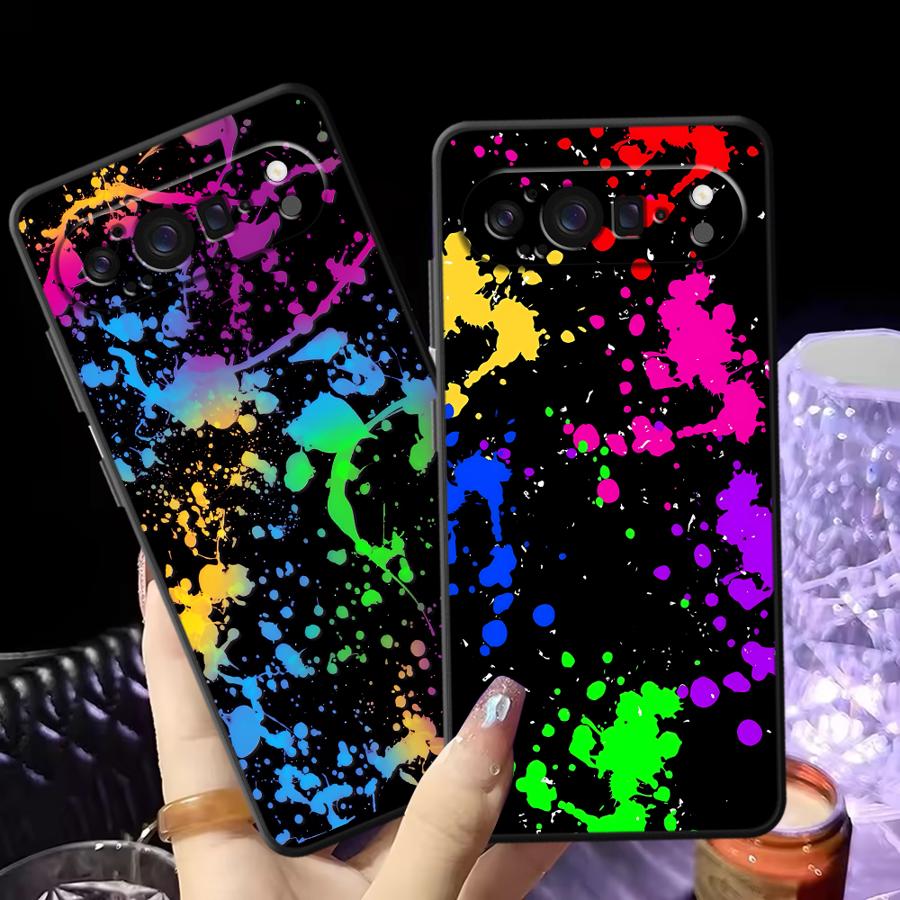 Google Pixel 8A - غطاء هاتف بتصميم رذاذ الطلاء قوس