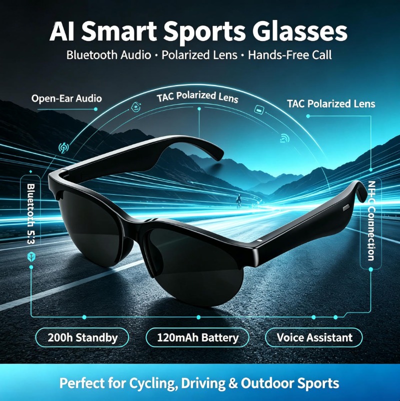 نظارات بلوتوث ذكية، نظارات شمس - مراجعة Smart Glasses Lens وسعره