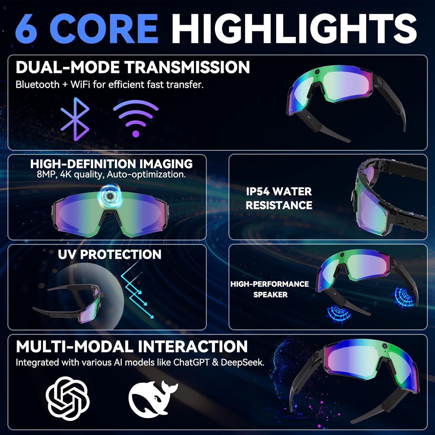 نظارات ذكية جديدة للتصوير والت - مراجعة Smart Glasses Lens وسعره